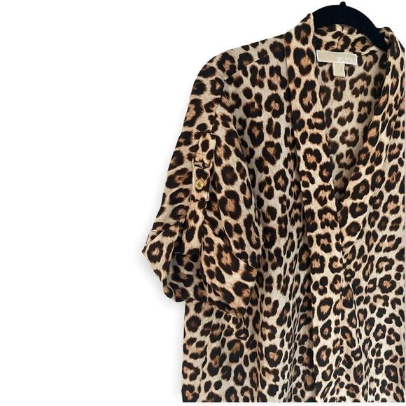 Michael Michael Kors SZ L leopard blouse - Picture 3 of 6